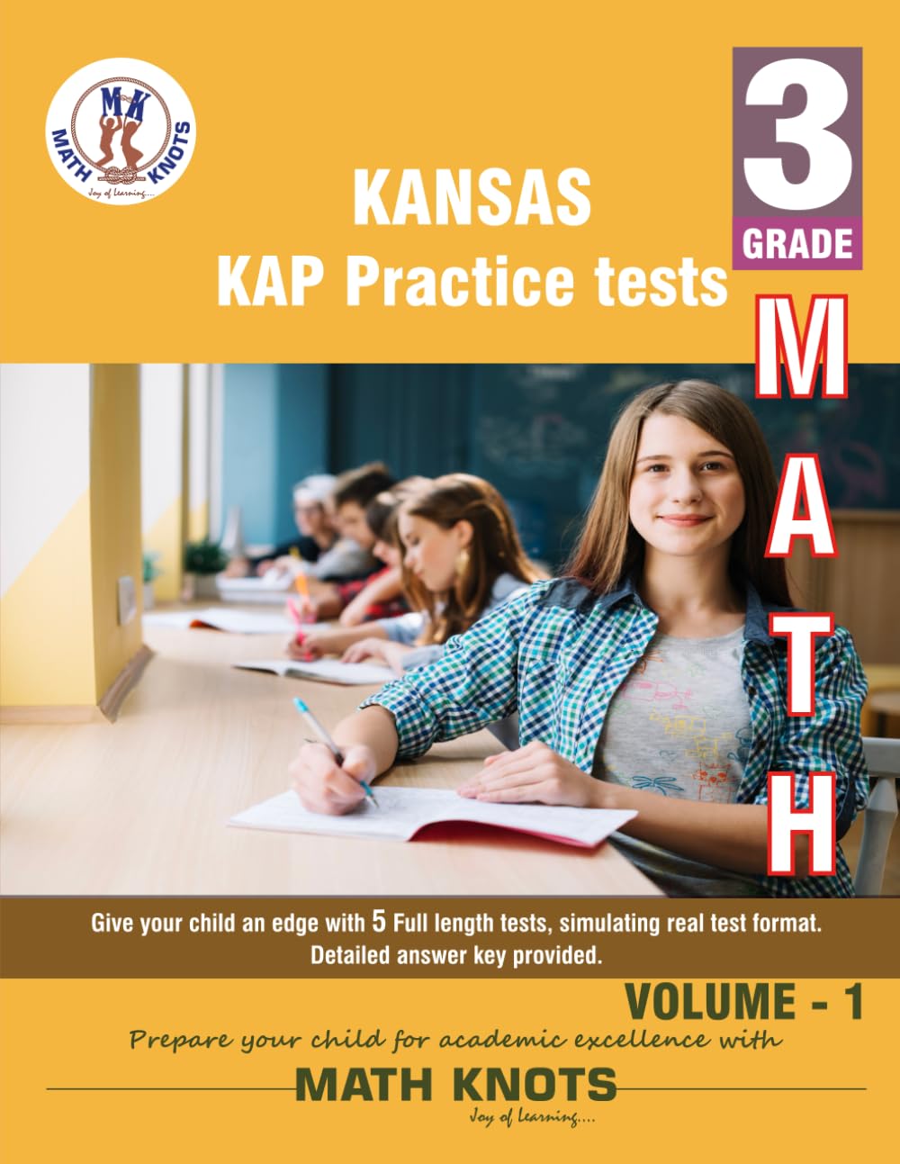 KANSAS State (KAP) , 3rd Grade MATH Practice Tests ,Volume 1