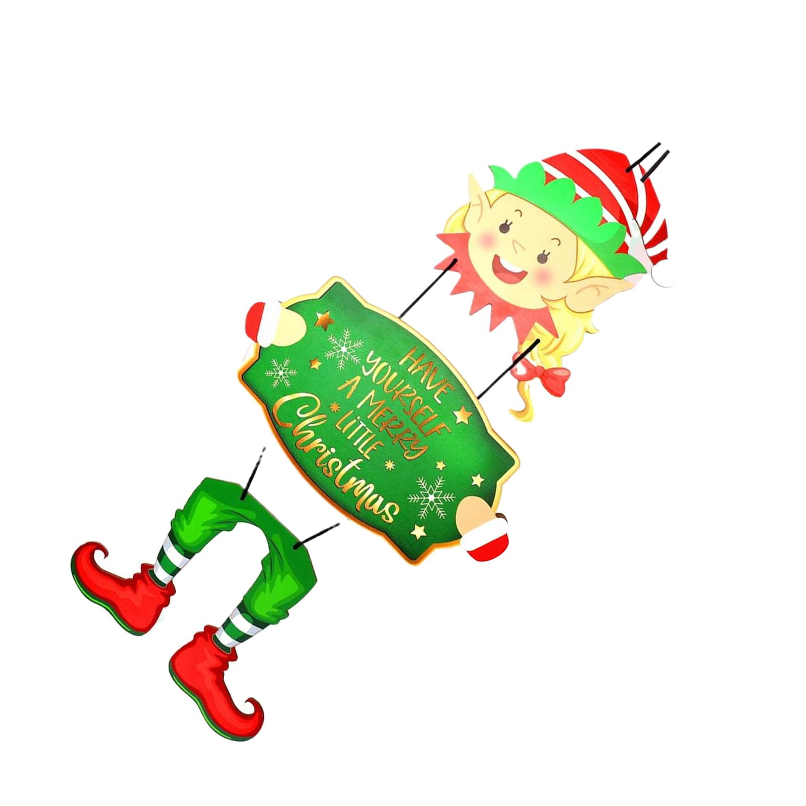 Letrero de Puerta con luz LED de niña elfa para Madera navideña, Puerta para Madera Encantadora, Regalo Feliz Navidad, excelente Servicio al Cliente