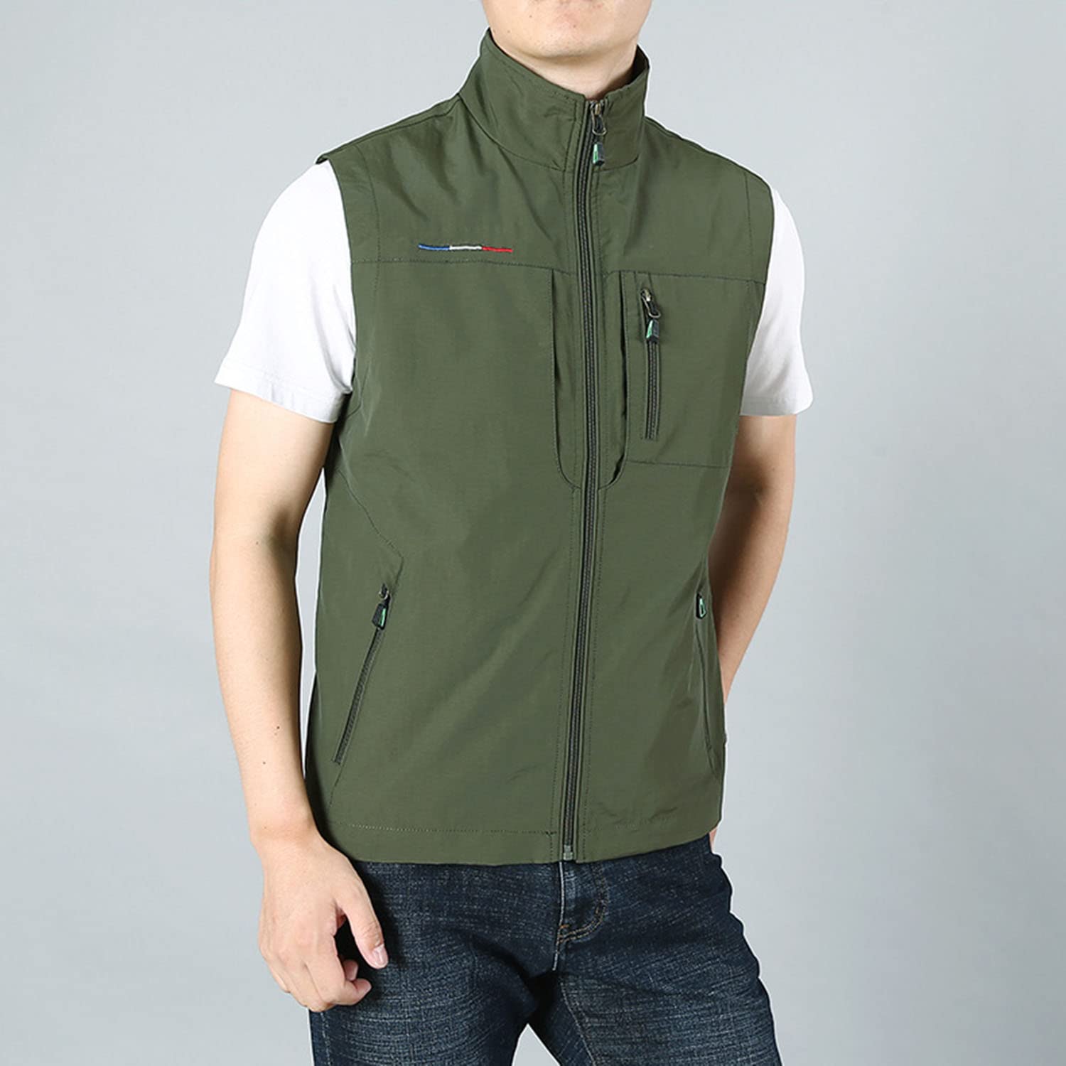 Chaleco De Hombre Chaleco Exteriores Multibolsillos Chaleco Sin Mangas Chaqueta De Pesca Casual Multifuncional Transpirable Chaleco De Fotografía De Utilidad