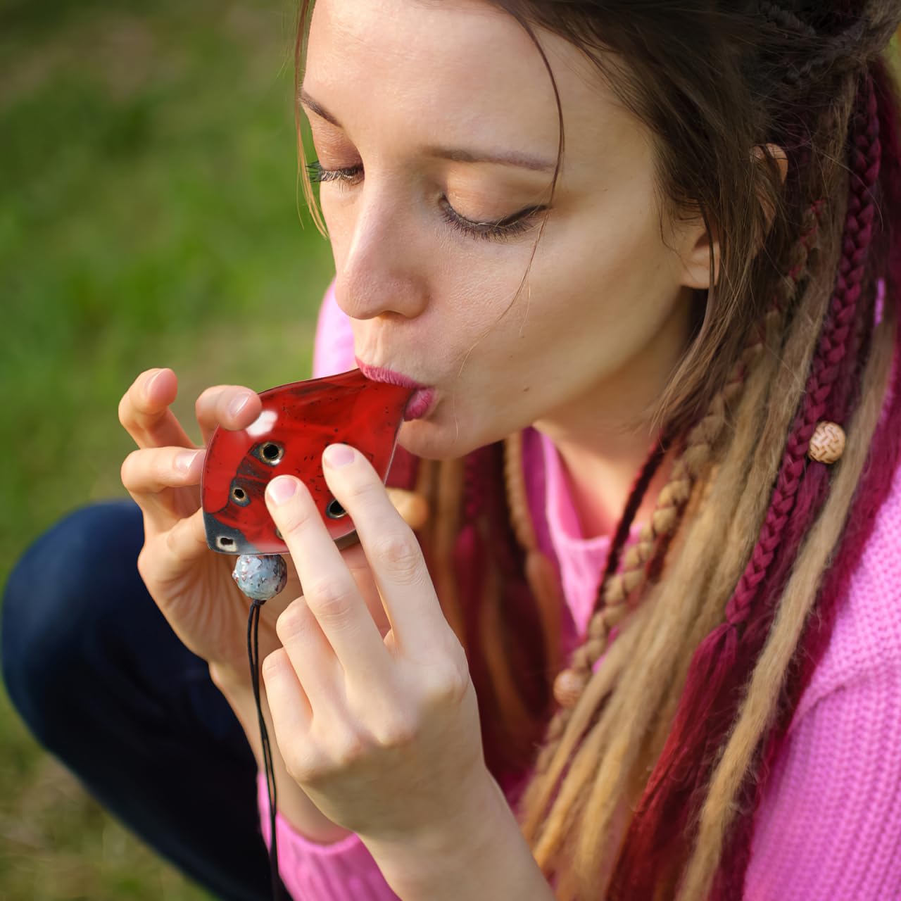 ibasenice Ocarina à 6 trous - Instrument à vent compact en céramique - Idéal comme cadeau pour les enfants et pour s'entraîner