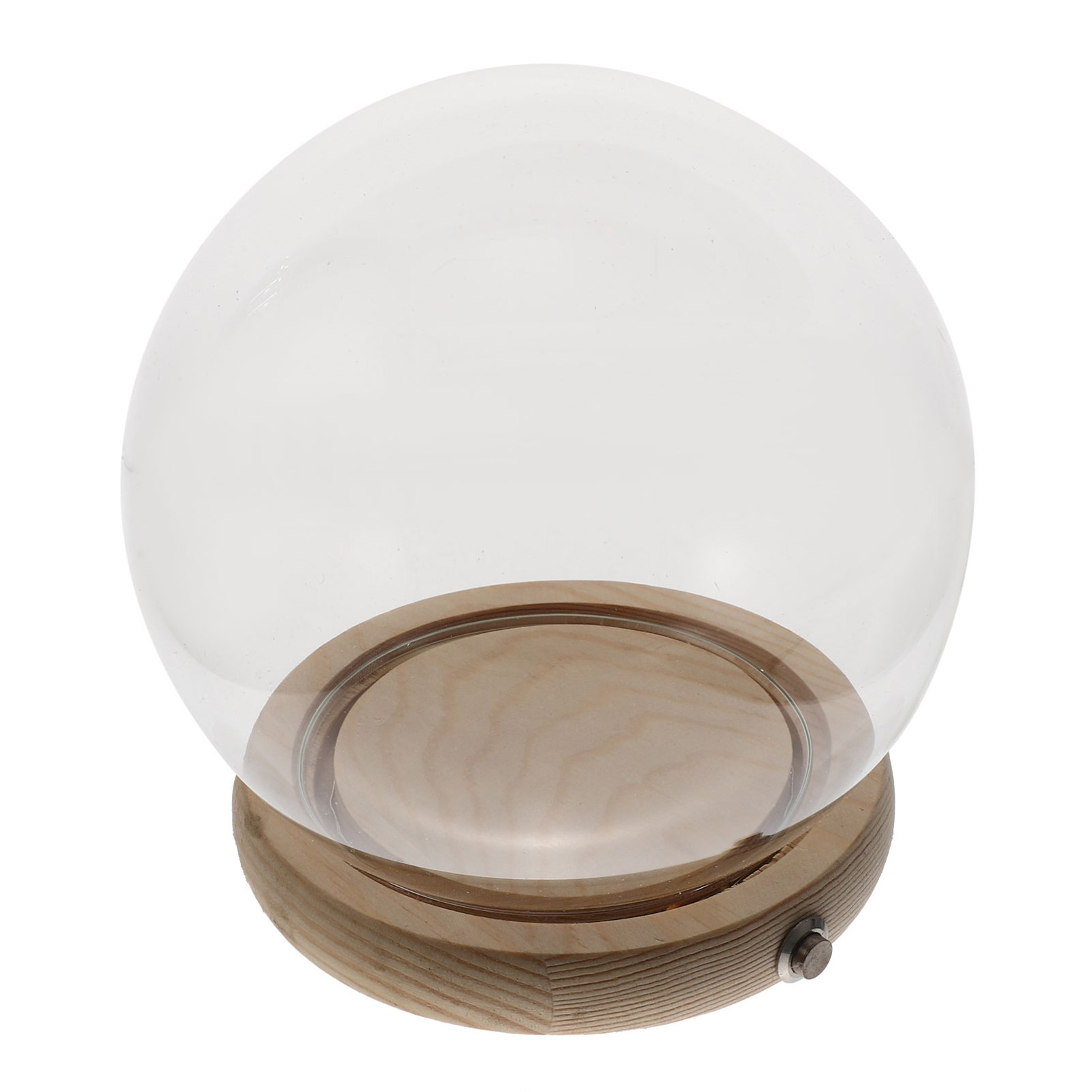 Cloche En Verre Avec Socle En Bois - Cloche De Présentation 12x15 Cm, Transparente, Pour Figurines, Collections, Décoration