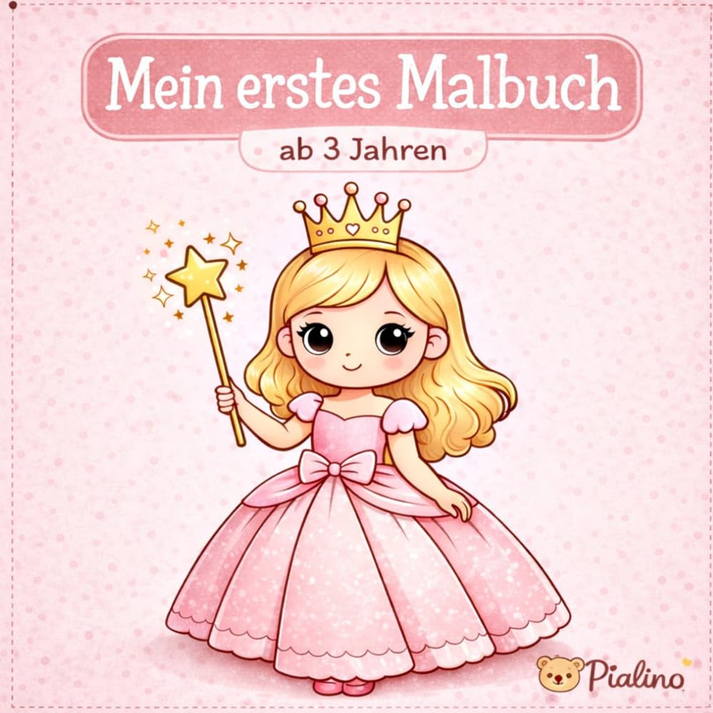 Mein erstes Malbuch – Prinzessinnen für Kinder ab 3 Jahren: Große einfache Motive | Perfekt für kleine Mädchen | Fördert Kreativität & Feinmotorik (Pialinos Malspaß)