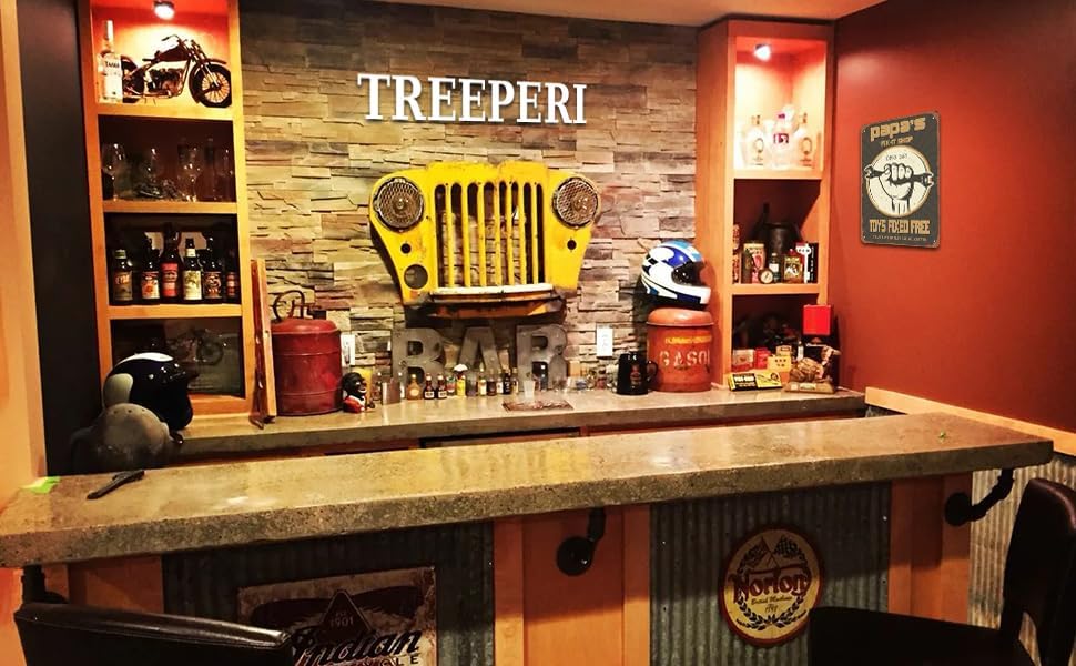 Funny Decorations For Man Cave Garage Wall, Vintage Tin Sign Papa's fix-it shop, Metal Post 12 * 8 Inches (PAPA'S FIX-IT SHOP) - Image 4