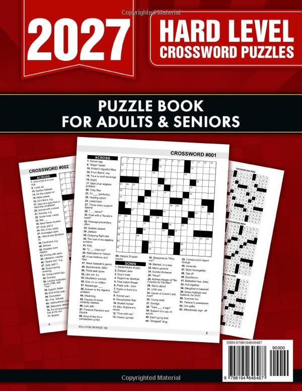 Hard Crossword Puzzle Book For Adults and Seniors with 100 Puzzles: Challenging Crossword Puzzles for a Rewarding Mental Workout, Stronger Focus, and a Sharper Mind image 3