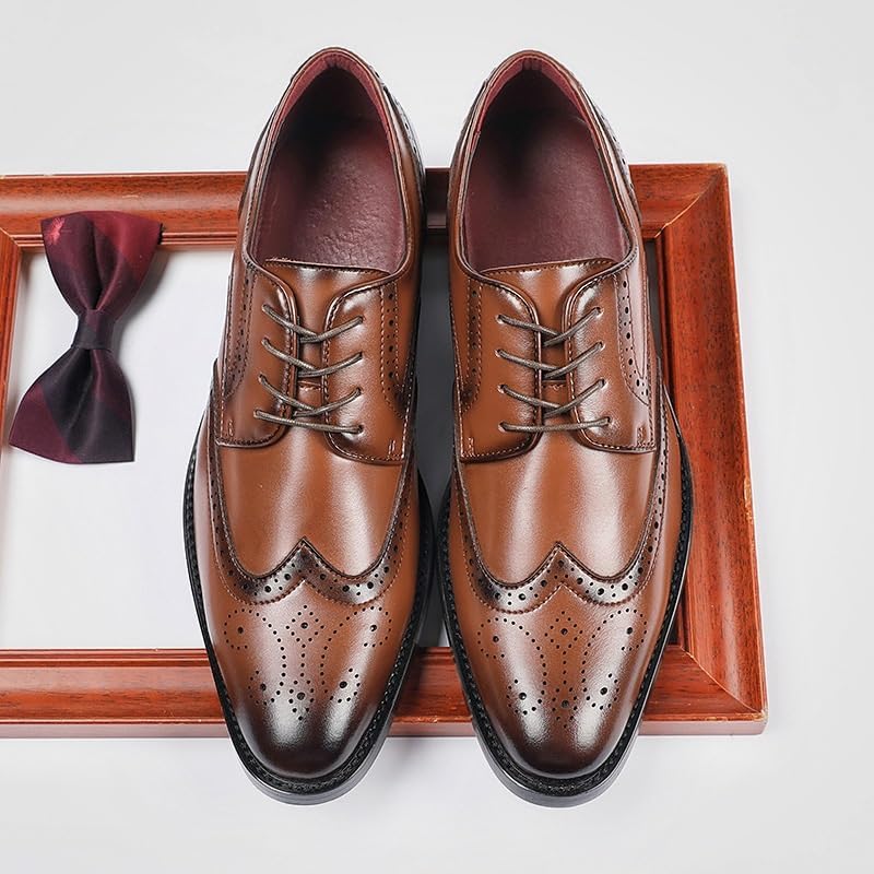 Men's Loafers Casual Slip On Shoes Soft for Men Business Derby Dress Shoe for Wedding Embossing Design Classic Lace Up Formal Oxford Shoes
