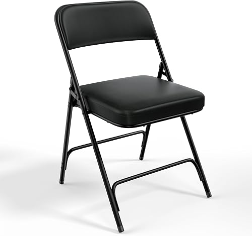 VINGLI Sillas plegables acolchadas con cojín de asiento grueso, portátiles, duraderas y extra cómodas, sillas plegables para eventos en interiores y