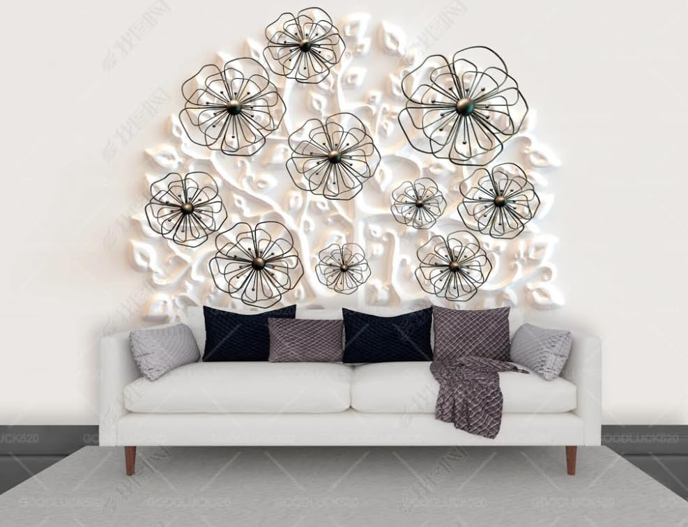 Papier peint intissé relief floral poster geant mural salon chambre 150x105