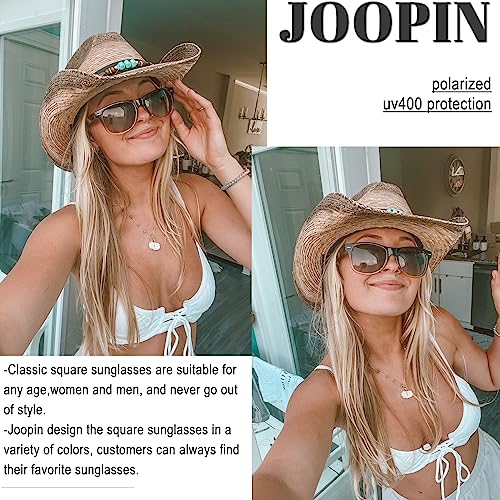 Image of Joopin Square Sunglasses Polarized UV400 Designer Sun Glasses Men Women | Oversized, Plastic Frame, Retro, Vintage, Unisex, Trendy Shades for Driving, Party, Fishing, Business, Costume