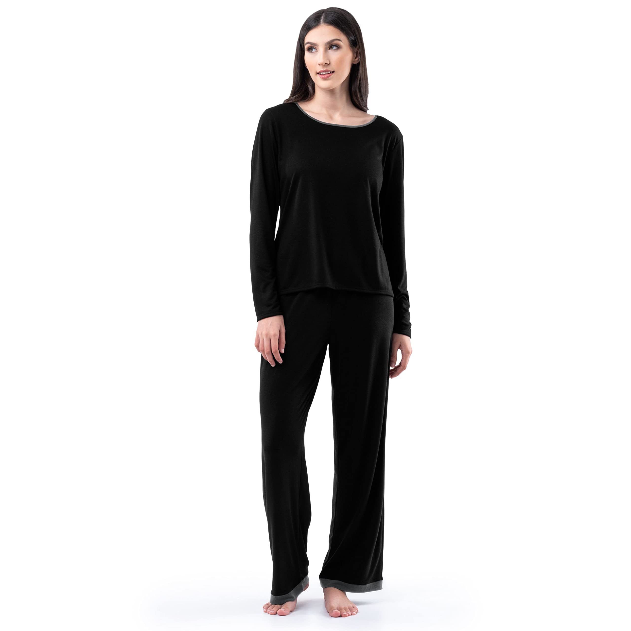 Women's Long Sleeve Tee and Pant 2 Piece Sleep Pajama Set