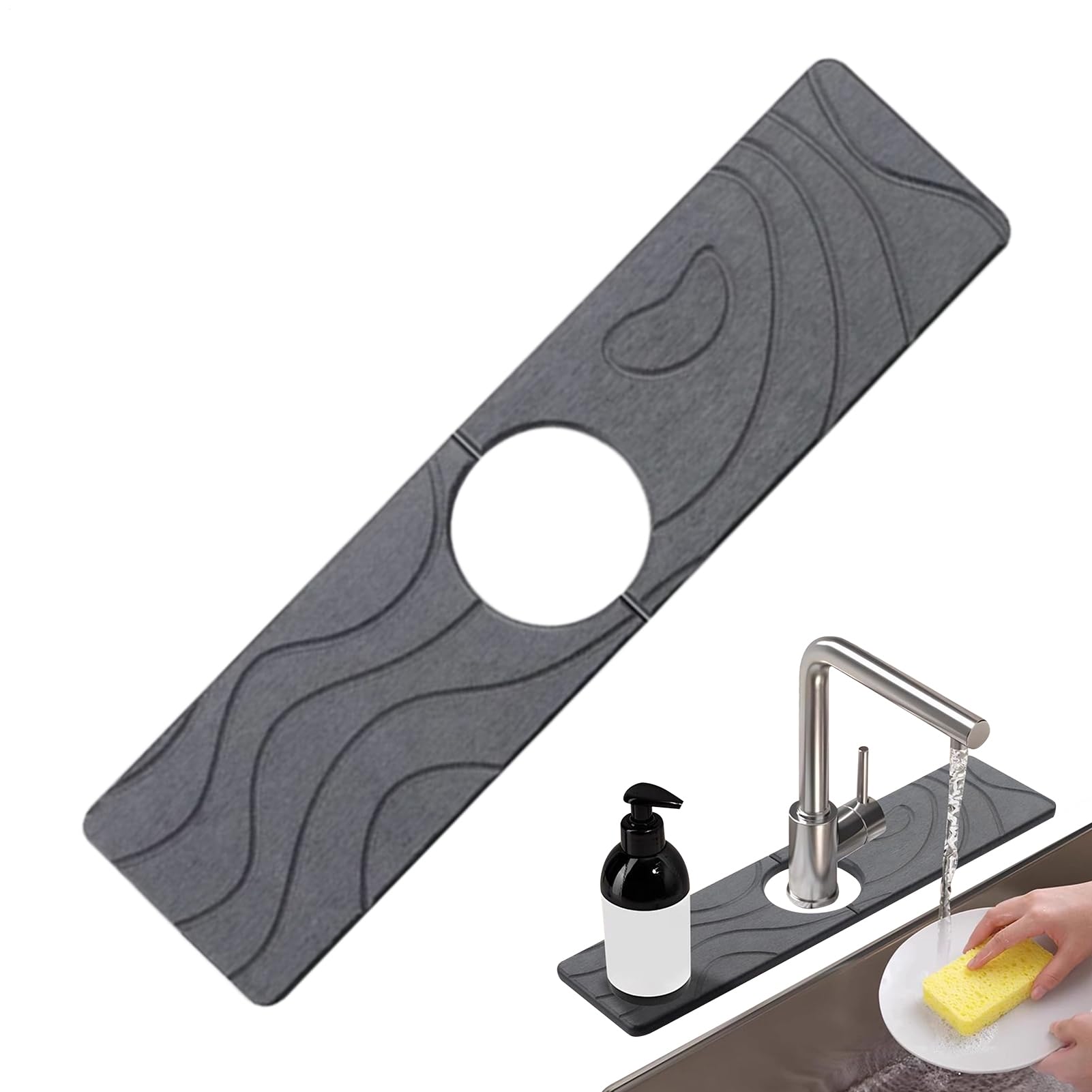 Evita humedades en tu fregadero con este tapete de drenaje de silicona de 45 cm