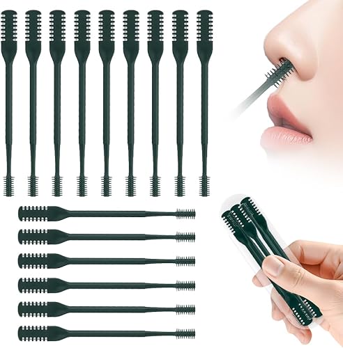 Miniatura 15 de Cortador de pelo nasal 2 en 1, recortador manual de doble cara con cepillo, cuchillo de nariz giratorio de 360° para hombres y mujeres, herramienta