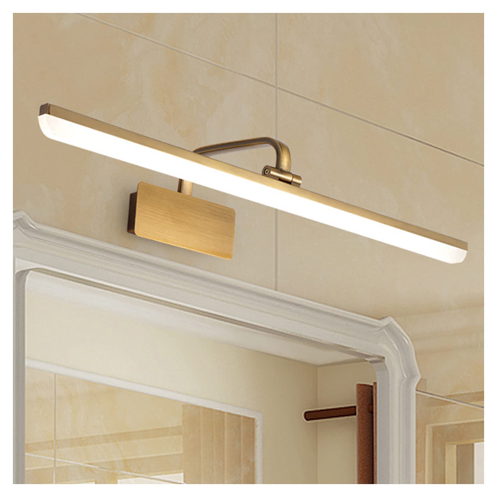 Einfache LED-Spiegelleuchte im europäischen und amerikanischen Stil, für Badezimmer, Toilettenspiegel, Schrankbeleuchtung für Zuhause, Hotel, Schminktisch, Make-up-Lampe (57 cm, warmes Licht)