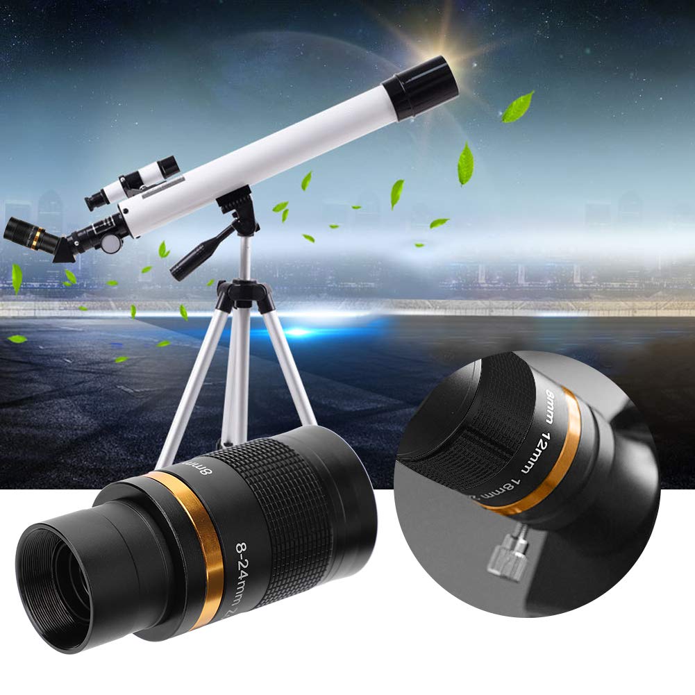 Telescopio Astronómico Ocular con Zoom Continuo de 8 a 24 Mm Visualización de Planetas Lunares para Telescopio de 1,25 Pulgadas