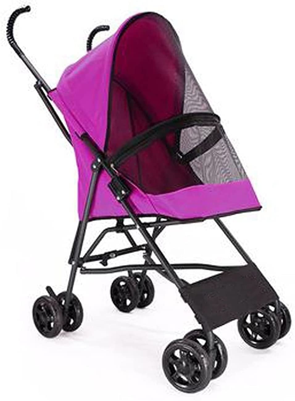 Cochecito de Perro Mascota para Perros pequeños Pesos Ligeros Cachorro y Gatito Paraguas Estructura Portador Cochecito de Perro Cochecitos para Perros pequeños (Rosa roja)