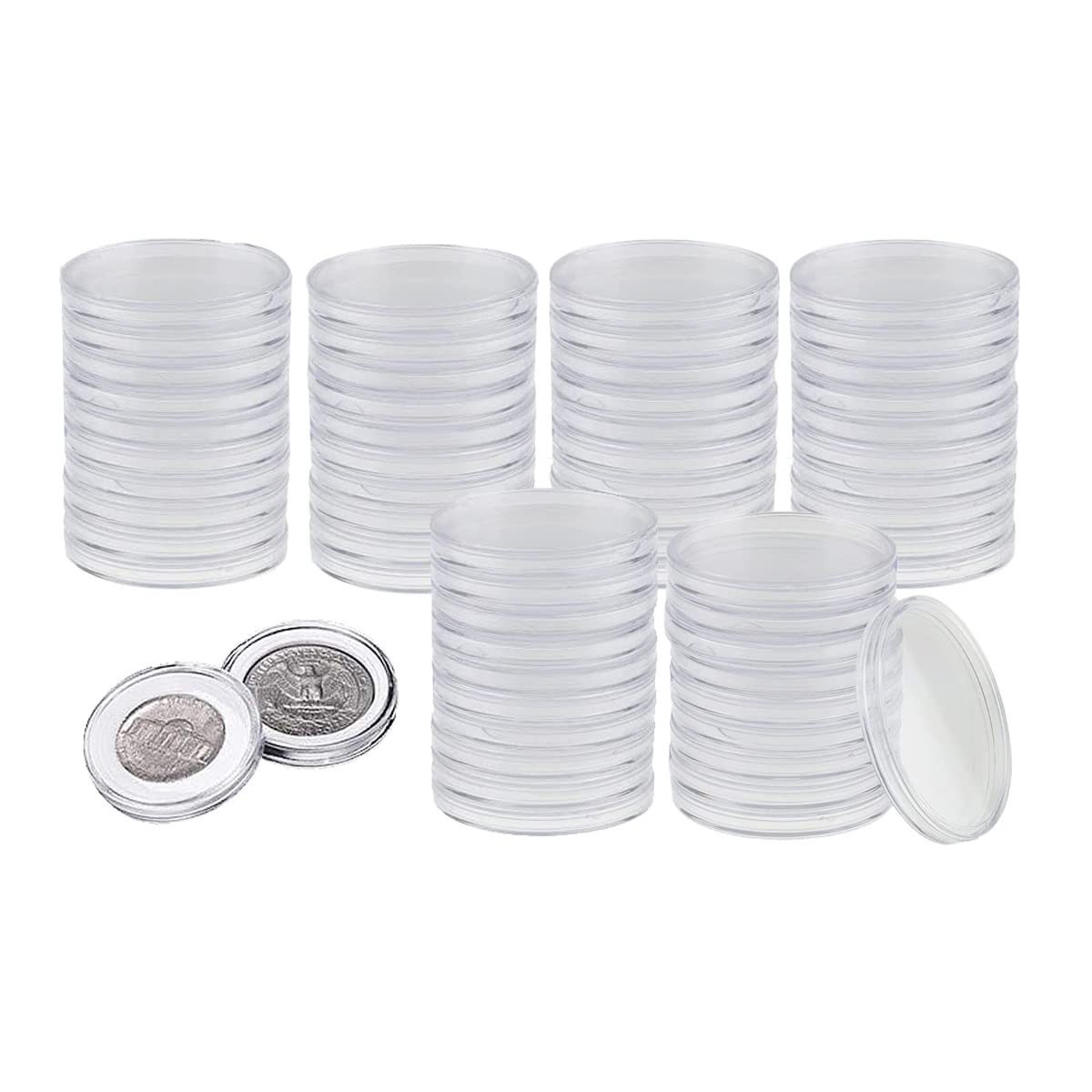 Amazon | 60点セット コインカプセル コインホルダー 46mm 保護ガスケットコイン付き 透明 プラスチック ケース コインケース コイン  ホルダー 記念 硬貨 保管 収納 コインコレクション用 5サイズ（19/24/29/34/39mm） 通販 MAXNVYN コインカプセル100個  46mm 6サイズ (20 ...