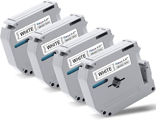 Fimax - Cinta de etiquetas de repuesto compatible para Brother P-Touch M Tape M231 MK231 MK-231, 0.47 pulgadas, para usar con Brother P-Touch