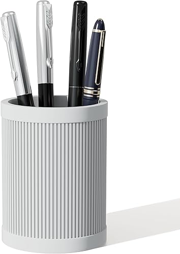 Soporte estético para bolígrafo para escritorio, moderno soporte de silicona para lápices, elegante decoración de escritorio de oficina, hecho de