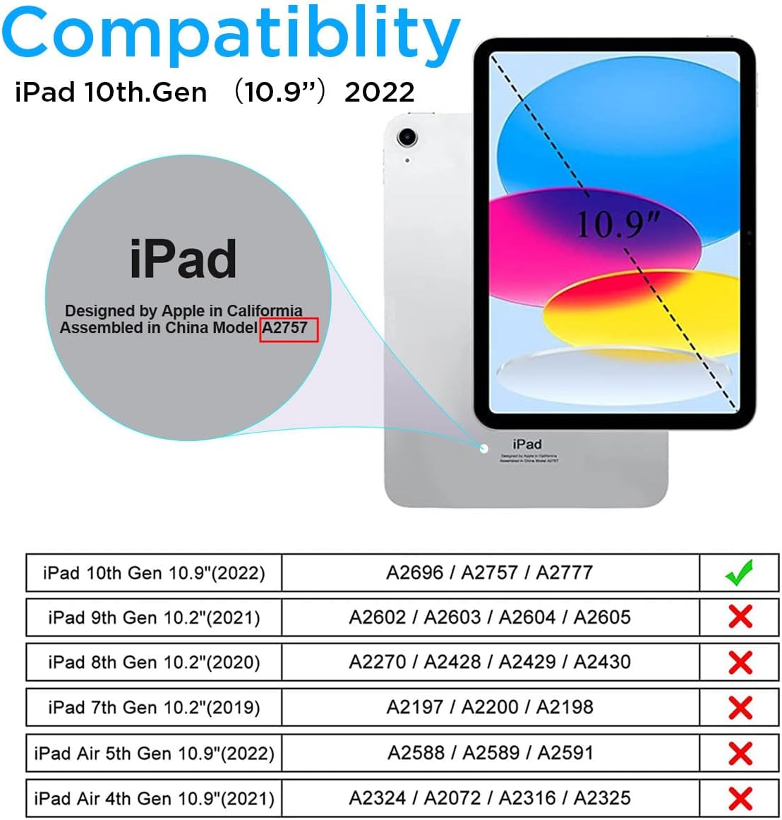 AICase for iPad (A16) 11th Generation 2025/iPad 10th Generation Case 2022 with Belt Clip iPad 10.9 Inch Case Heavy Duty Shockproof Triple Layer Defense with Built-in Screen Protector Full-Body Rugged