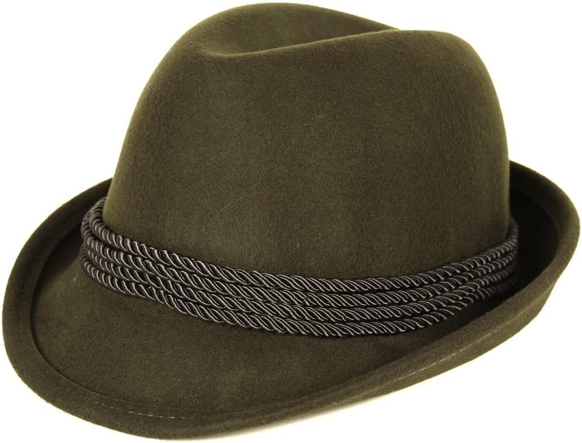Alpine Holiday Oktoberfest Wool Bavarian Hat - Olive Fedora Green XXL 7 7/8 Adult Large to 8 1/8" 3/8" St. Patrick's Day 1/2" - Image 2