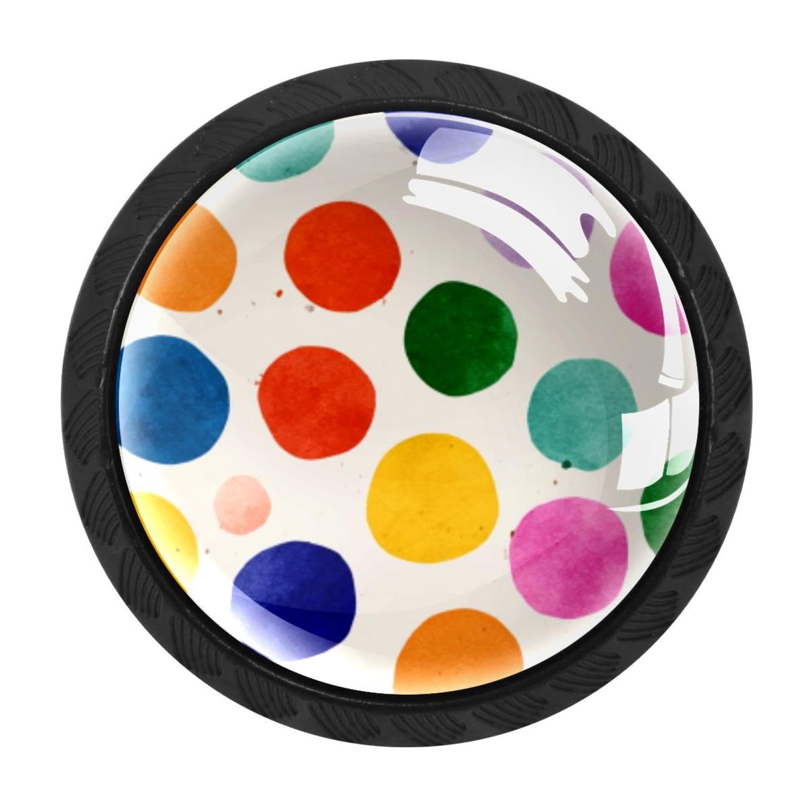 Chenzzzz Multicolored 15 4 Pieces Round Cabinet Knobs Fun Colorful Spots (8) Dresser Knobs Pulls Handles With Screws For Drawer Pulls Handles Knobs Door Knobs