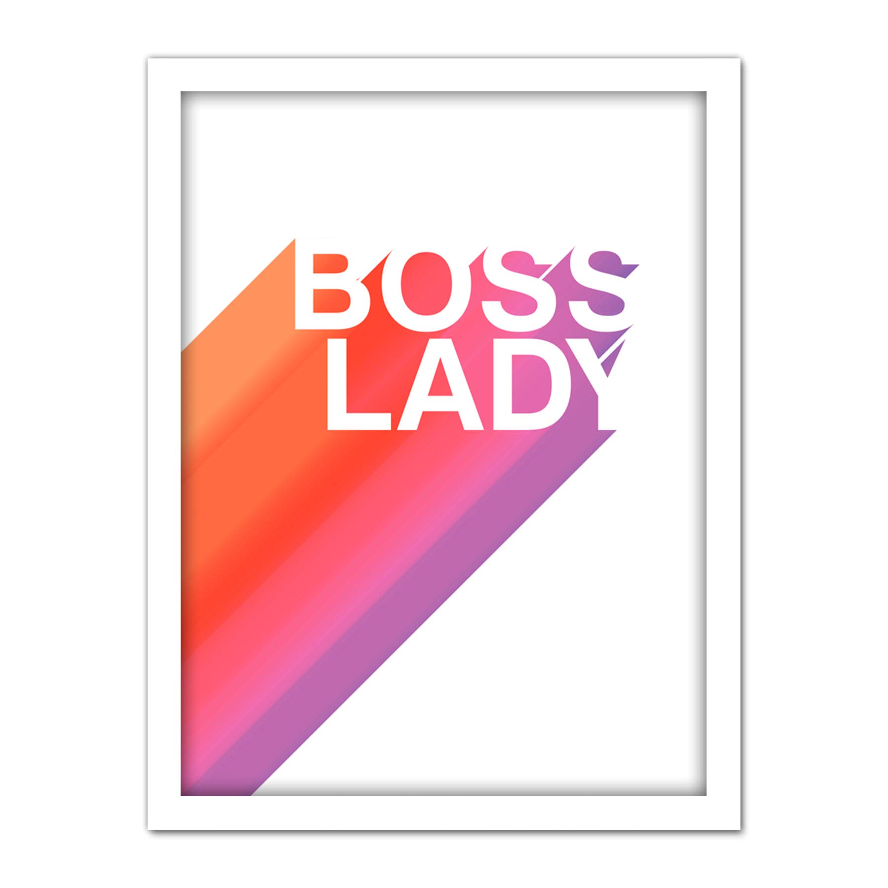 Wee Blue Coo Boss Lady Strong Woman Artwork Framed Wall Art Print 18X24 Inch