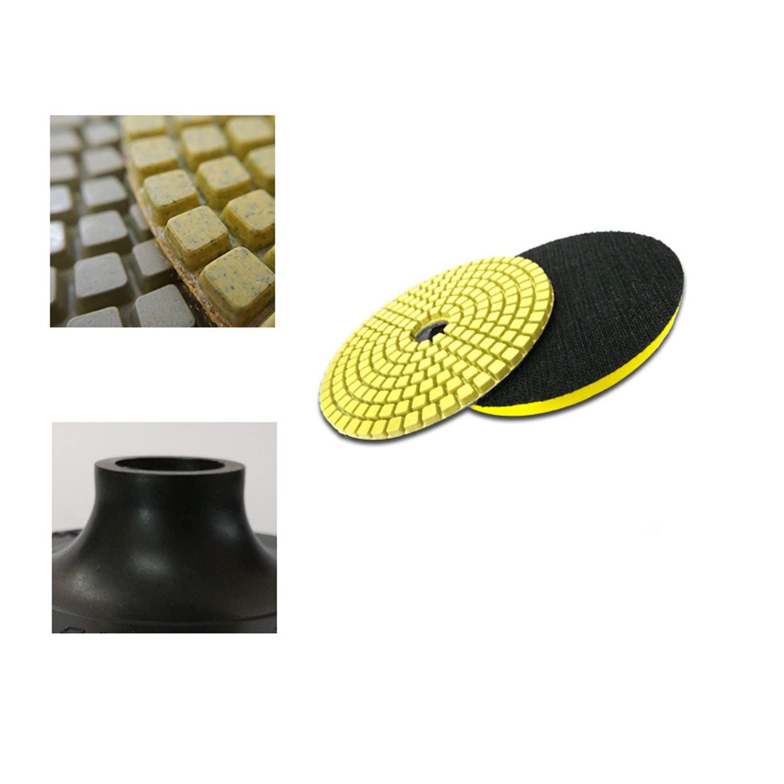 Disco abrasivo, Kit de almohadillas pulido diamante M10/M14, 3/4 pulgadas, 80/100mm, húmedo/seco for granito, piedra, hormigón, mármol, juego discos molienda(M14 4 inch 11pcs)