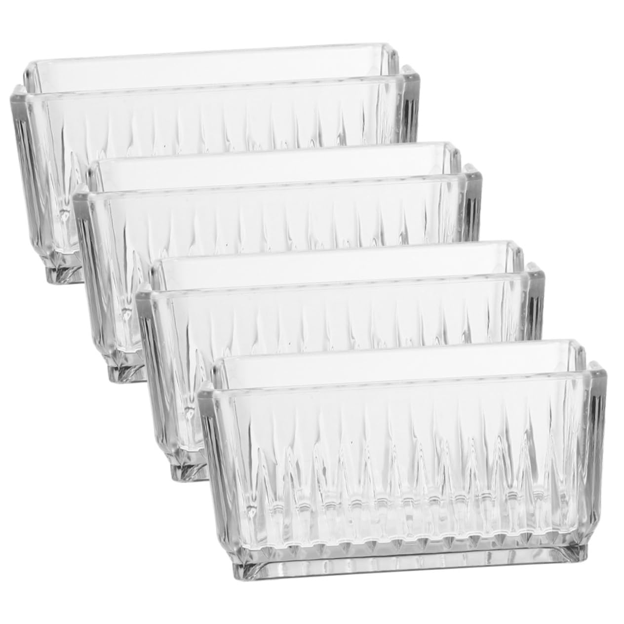 GRIRIW Modern 4-pc Acrylic Storage Boxes Tea Bag Holder Sugar Packet Organizers for Home