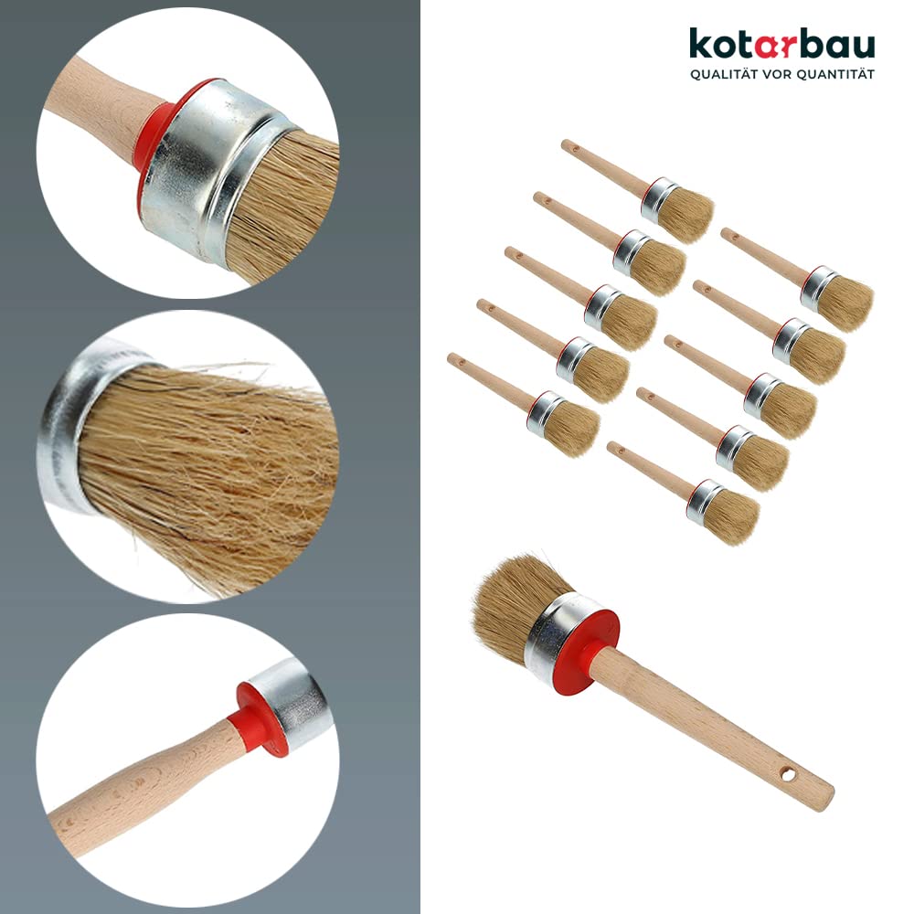 KOTARBAU® Set di 10 pennelli rotondi da 55 mm, per pittura e legno, per lavori di ristrutturazione