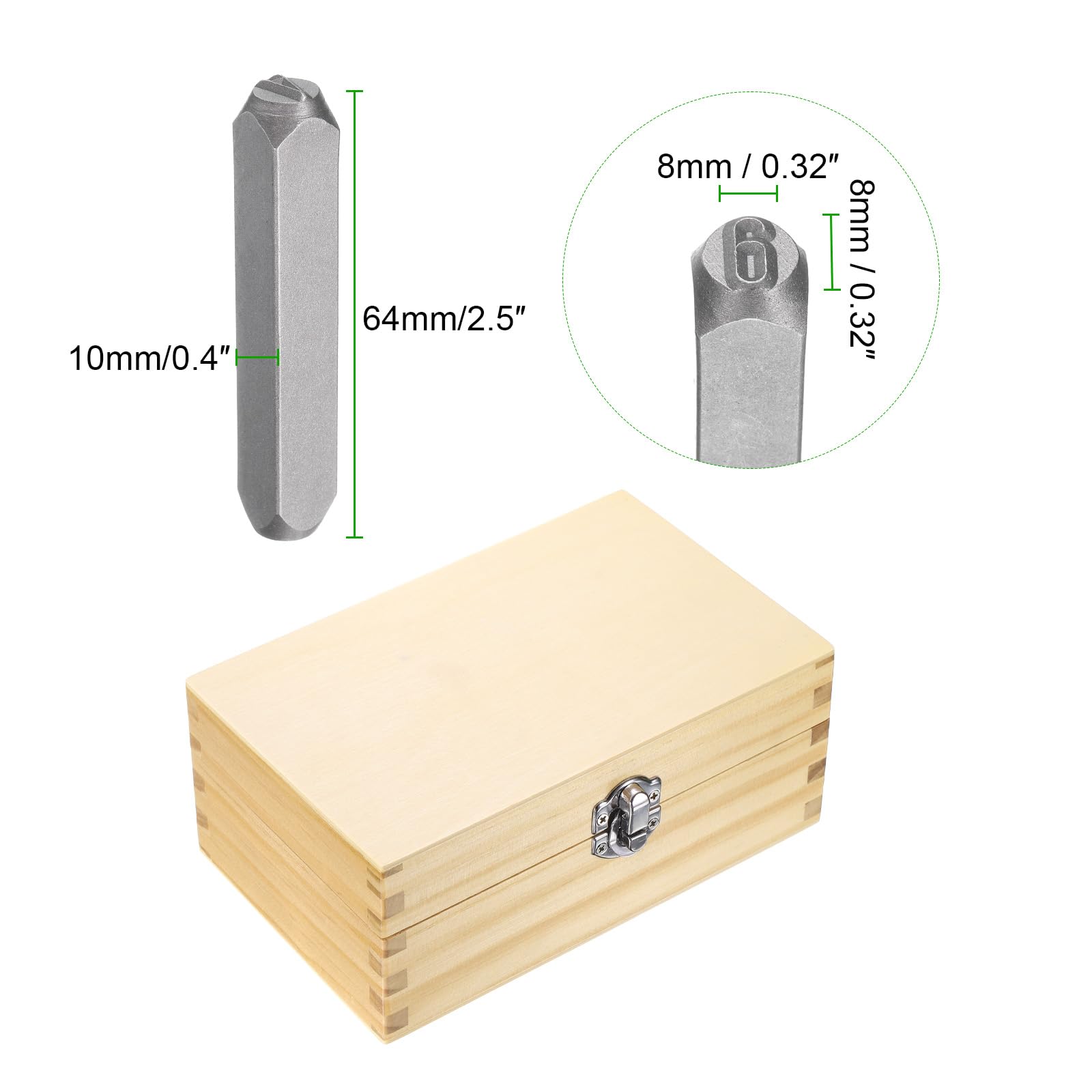 QUARKZMAN 36-teiliger Metall-Prägesatz 5/16" 8mm Stahl Prägestempel Set