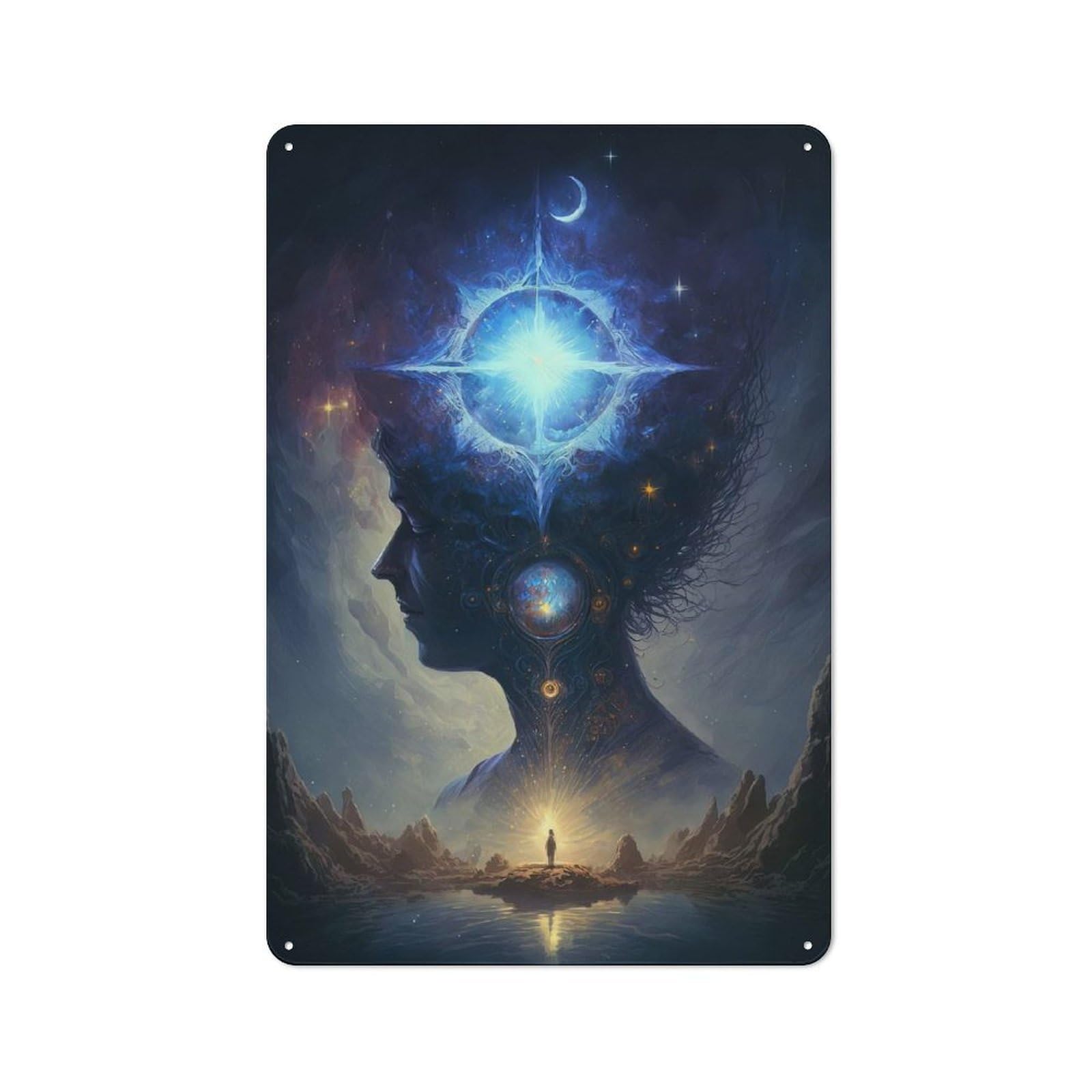 Junmoney Esoteric Zen Universe V10 Shop Front Style Metal Wall Decor 30X20cm, Cafe Metal Sign For Takeaway, Bar, Kitchen Or Counter Area