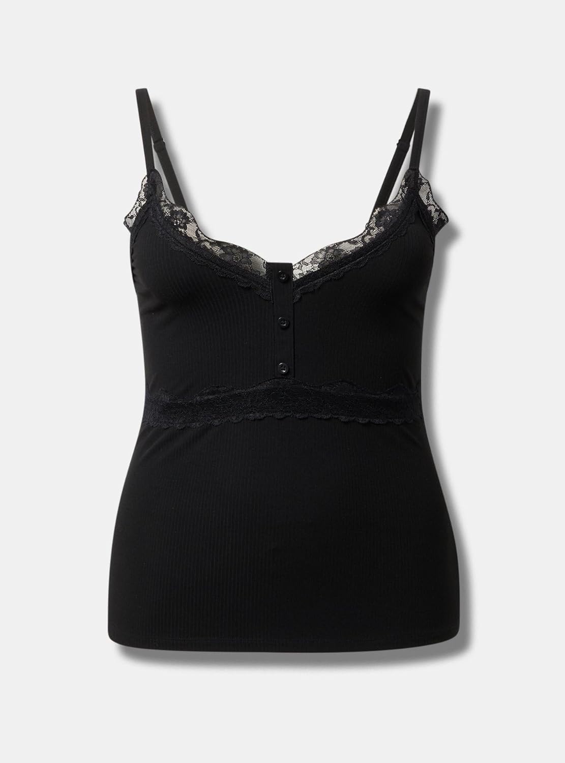 Torrid Women's Plus Size Ribbed Lace Trim Cami - Image 4
