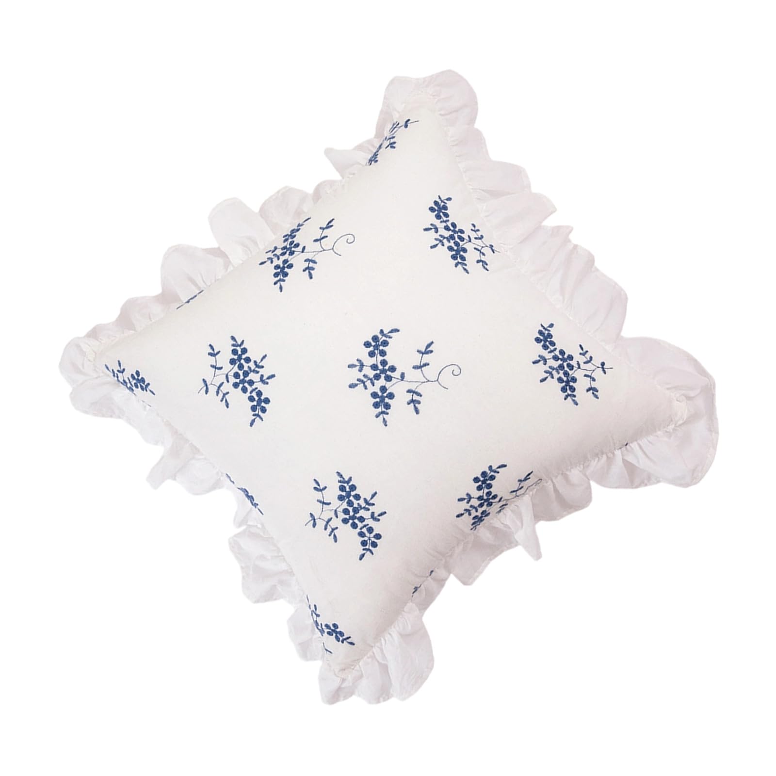NVOQILIN Decorative Scalloped Pillowcase Sturdy Cotton Fiber Gentle Texture Living Room Bedroom Styling Square Pillowcase