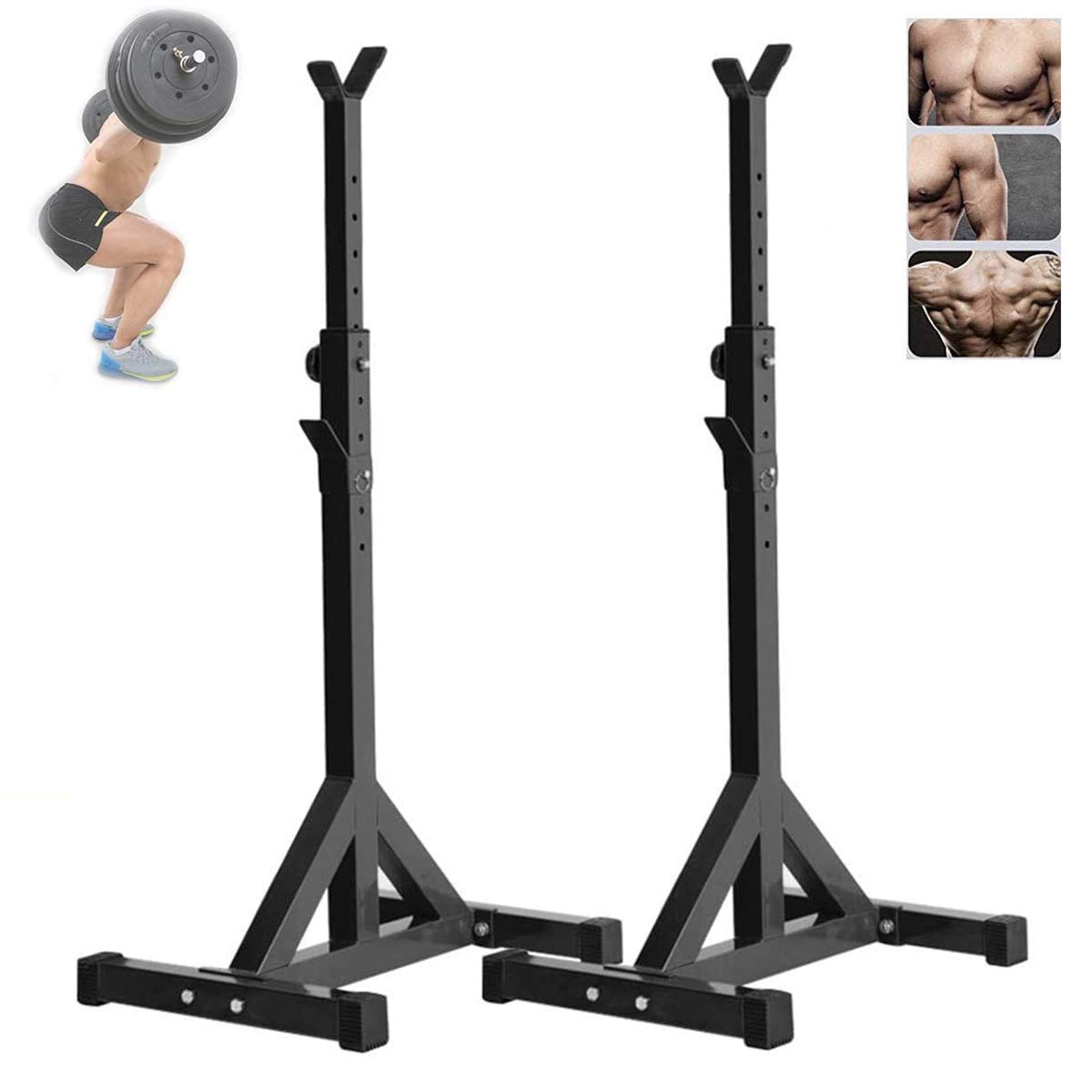 AYCDL Split Squat Rack Adjustable Barbell Rack Bench, Adjustable Heavy Duty Weights Bar Squat Rack Stand, Home Gym, Fitness, Lifting, Fat Loss, Crossfit Training, Weight Bracke