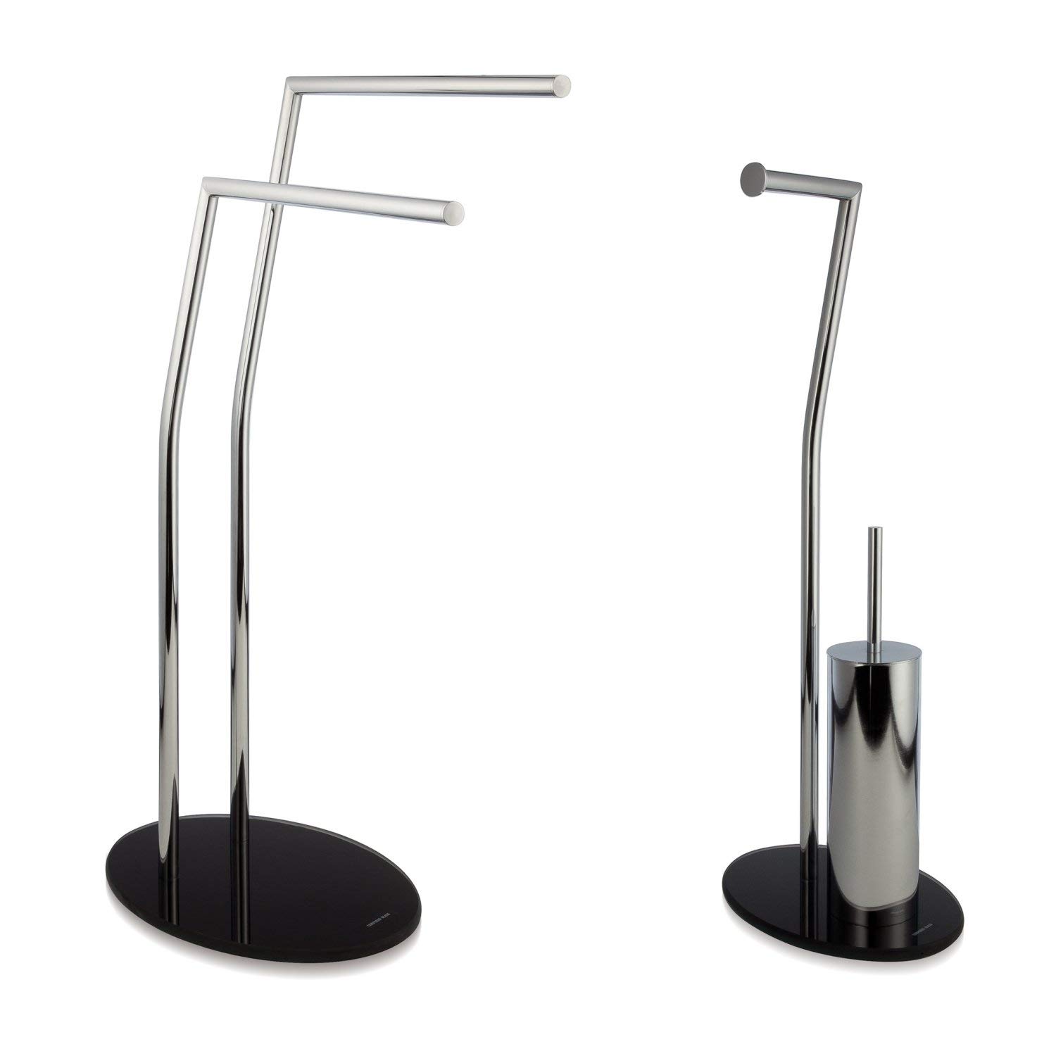 möve Stand Toilettenpapierhalter mit bruchsicherem Glas, verchromt 28 x 20 x 71,5 cm, silver