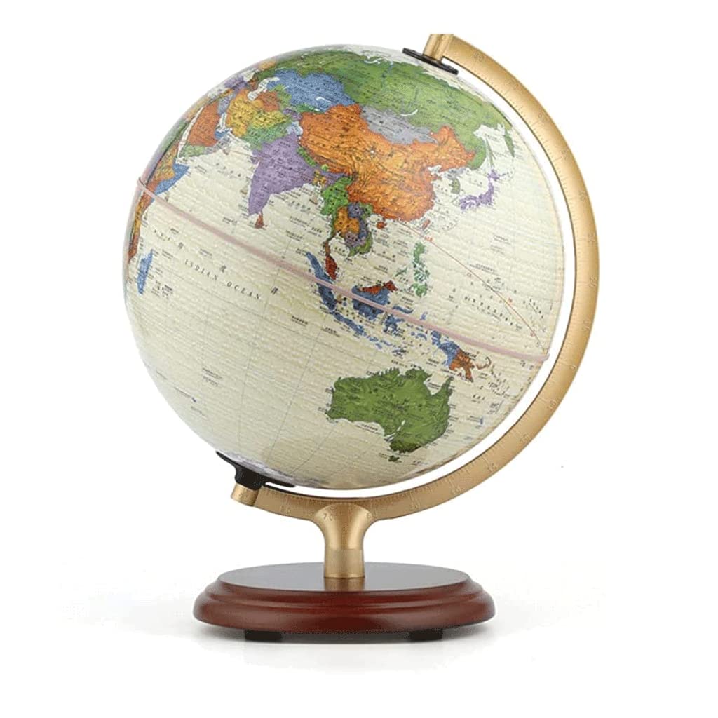 POCHY Belle Globes Créativité éducatif Globe Support en Bois Base géographique Globe illuminé LED Globe du Monde pour la décoration de la Maison Pratique Mode