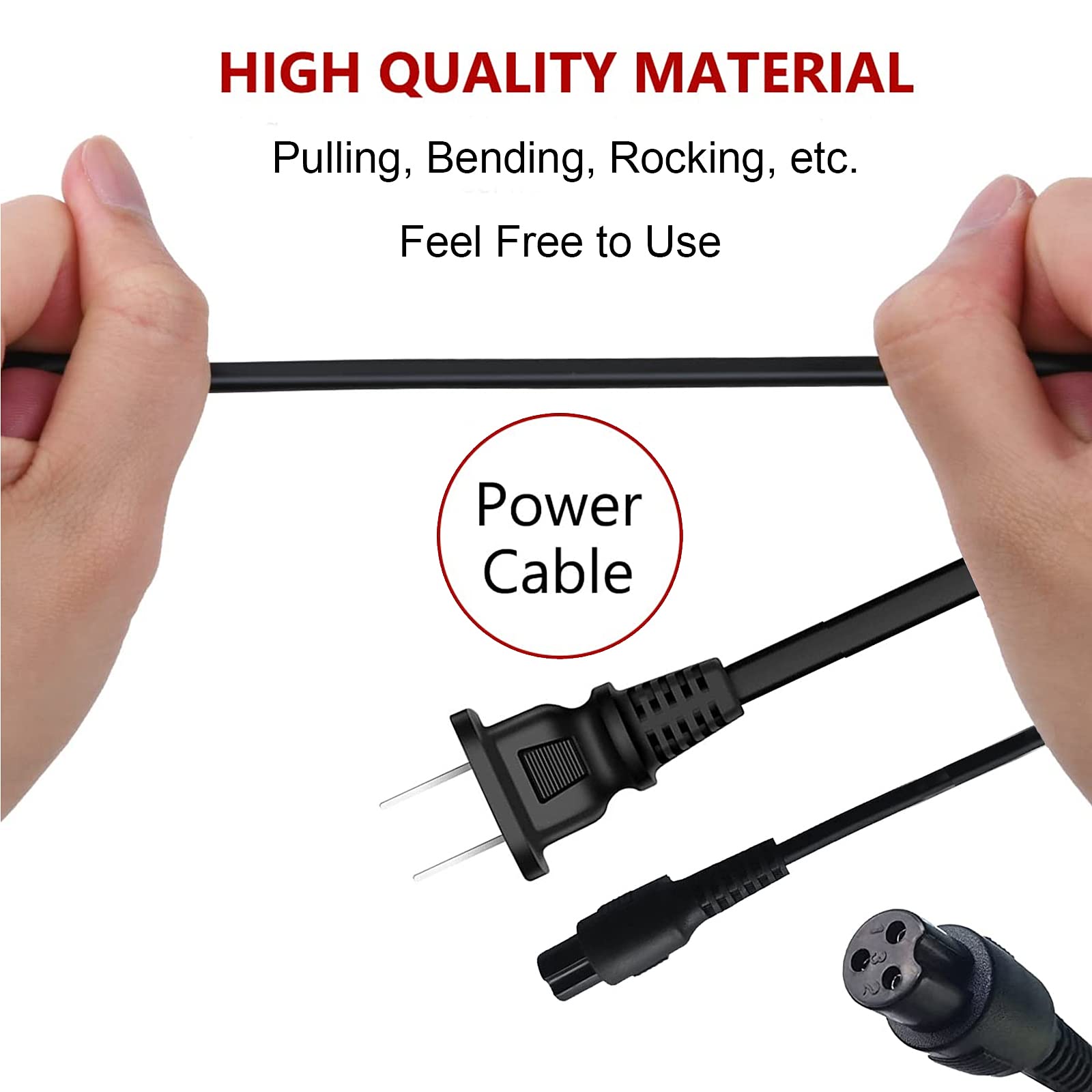 Jeoronuly 42V 2A Battery Charger with Fan Cooling, 8.8mm 3 Prong Universal Smart Power Adapter, Replacement Charger for All 36V Lithium Battery, Compatible with All Brands