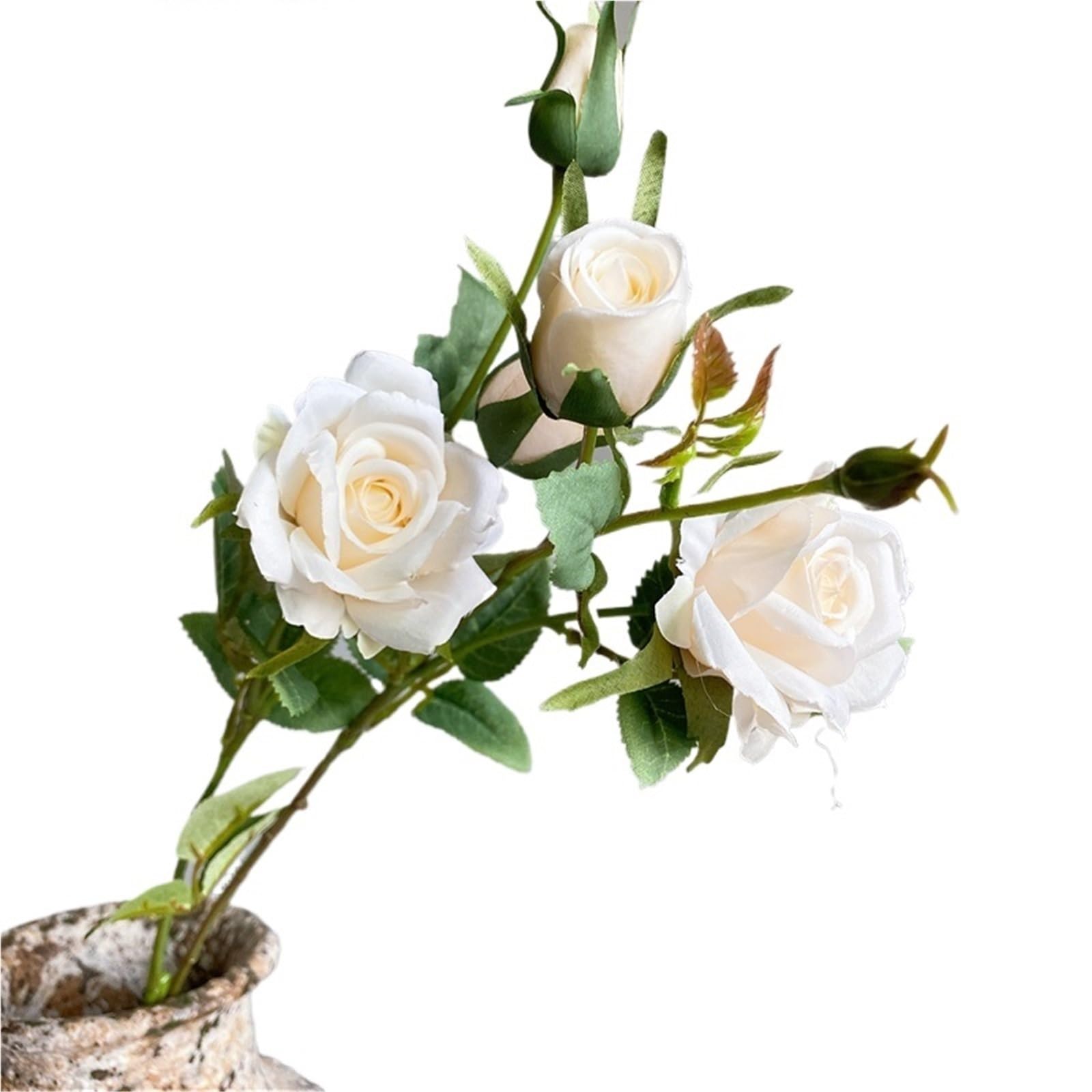LuoAXINN Artificial Flower Branches 5 Pcs Delicate Roses Branch Silk Artificial Flowers Home Wedding Decoration Rose With Leaves(Color2)