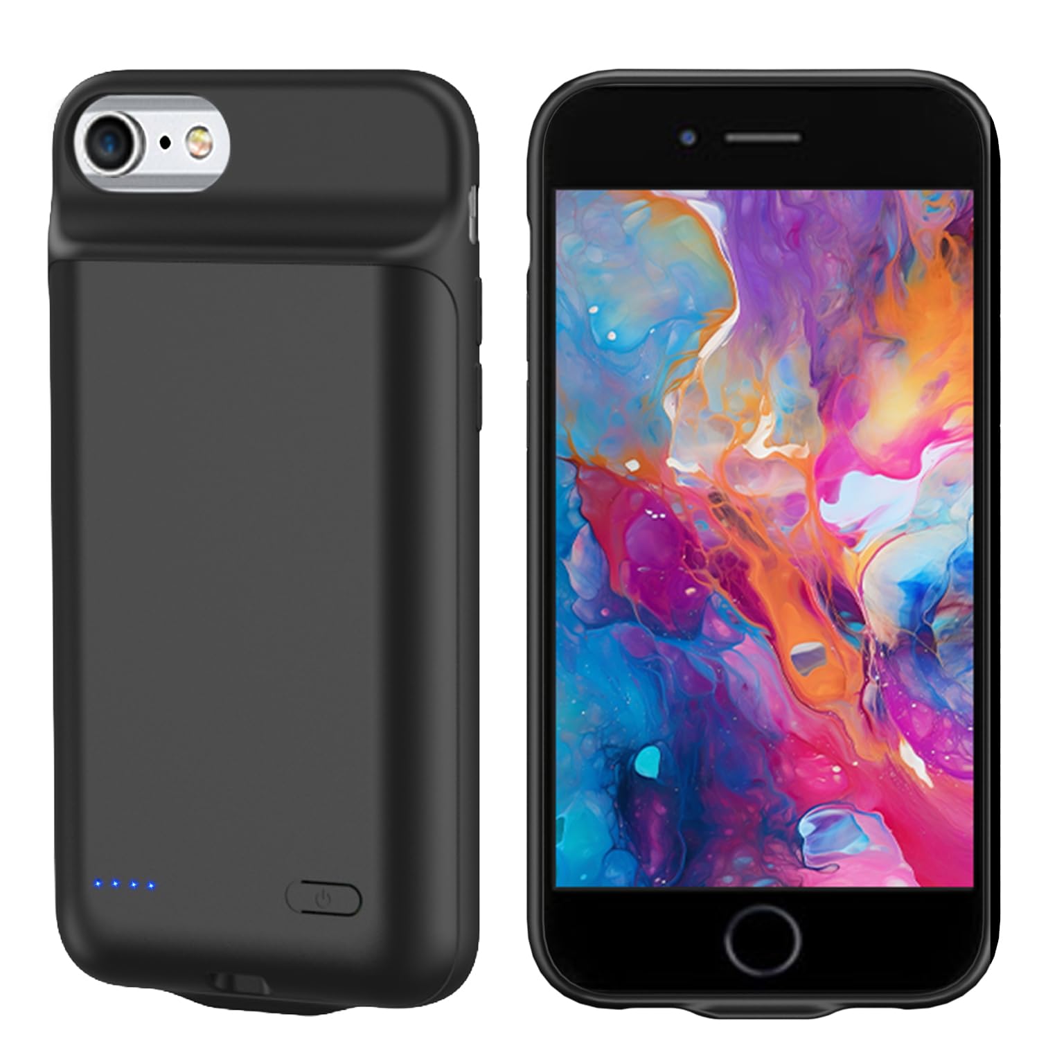 1 Pack Battery Case for iPhone 6/6s/7/8/SE, (6800mAh) Upgrade Higher Capacity Rechargeable Extended Battery Pack Charger Case, Protective Backup Charger Cover for iPhone 6/6s/7/8/SE