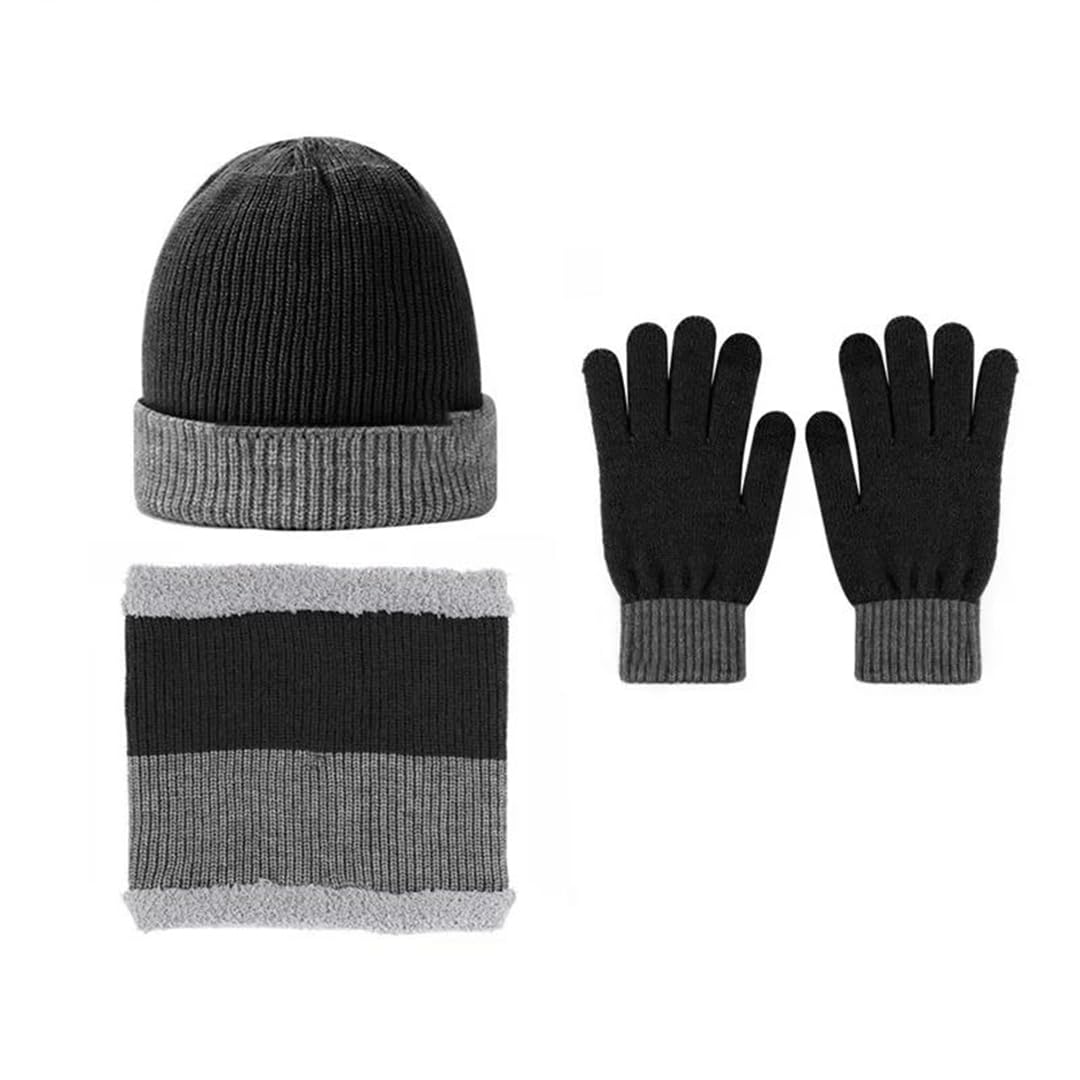 3 zestawy czapek, szalików, rękawiczek, szalików, dzianinowych, unisex, ciepłych na zimę (karmelowy, jasnobrązowy)