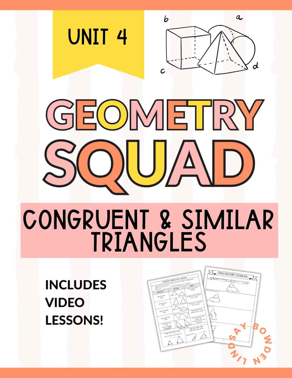 Congruent and Similar Triangles Workbook: Triangle Shortcuts, Similarity, and Theorems for High School Geometry (Geometry Squad)