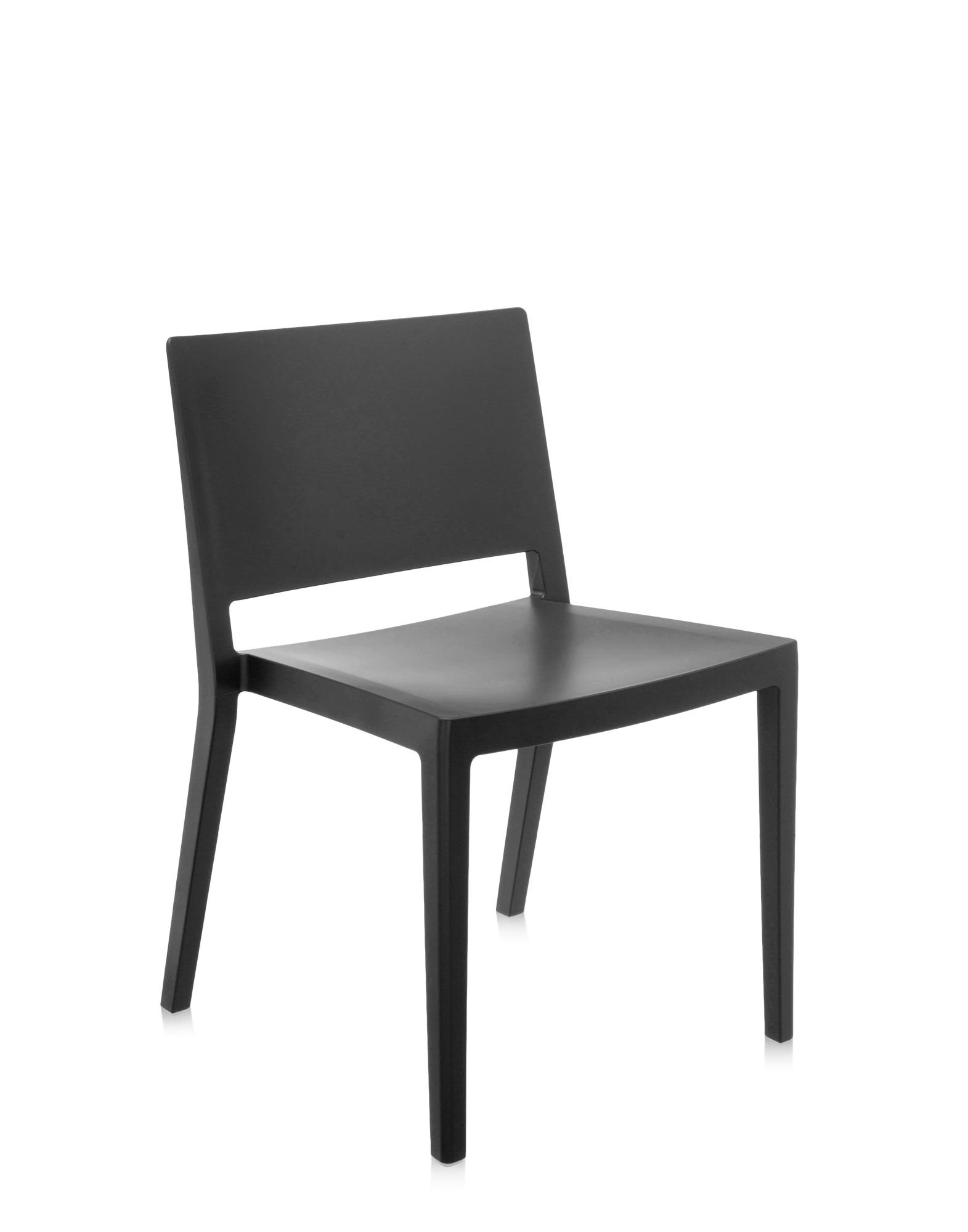 Kartell 486909 Lizz Mat Sedia, Nero, 2 Pezzi, 100% tecnopolimero termoplastico