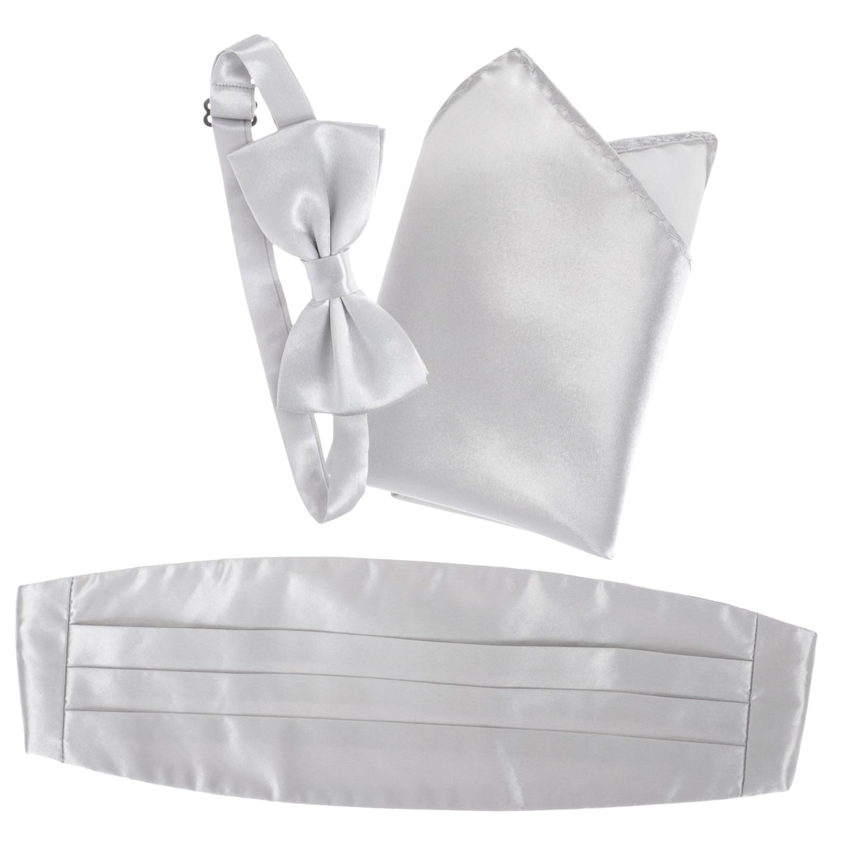 GALPADA 3sets Cravatte Farfalla e Cummerbund Per Uomini Kit Elegante Con Fazzoletto Da Taschino Accessori Per Matrimonio e Occasioni Formali Seta Sintetica
