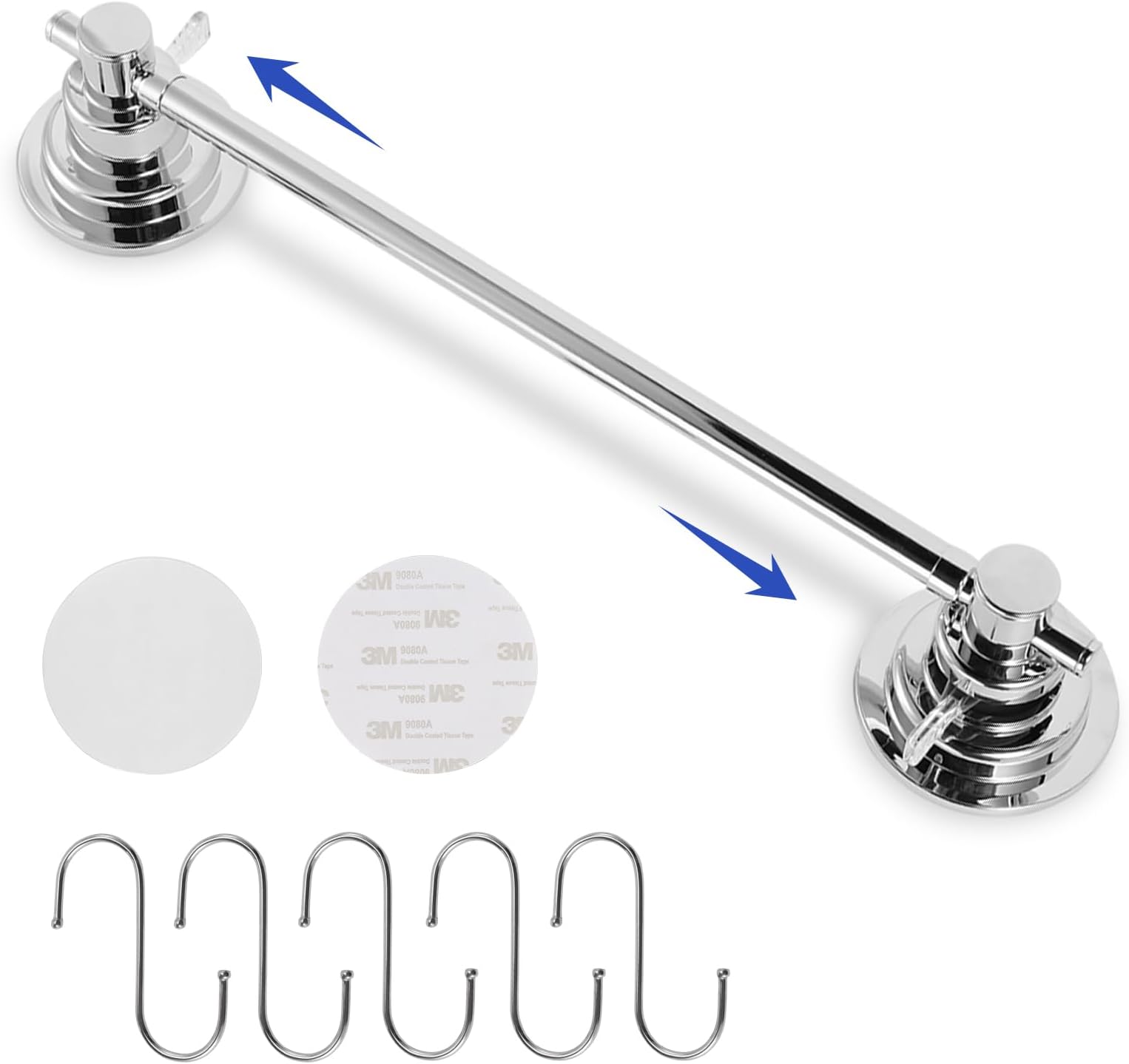 Amazon.com: LUXEAR Suction Cup Towel Bar, 24 Inch Adhesive Bathroom ...