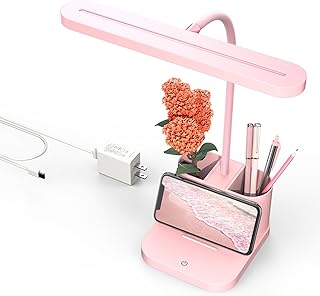 AXX Pink Desk Lamp for Home Office, Cute Table Lights for Bedrooms, Kawa...