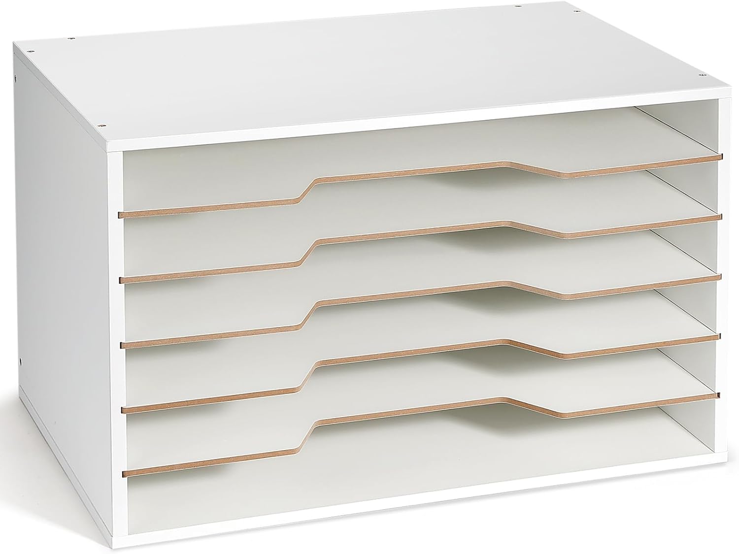 12x18 Construction Paper Organizer, Larger Size Wooden Literature Organizer, 6-Tier Desktop File Sorter for Home, Classroom and Office, Adjustable