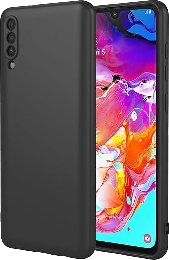case for Galaxy A70 Samsung A70 Liquid Silicone TPU Phone case, Stylish, Soft, Scratch Resistant, Ultra-Thin Shock-Absorbing Protective case,for Samsung Galaxy A70Black