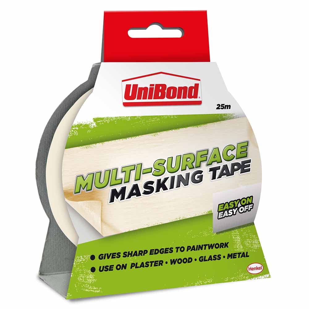 Unibond Cream 1667769 Easy On Easy Off Masking Tape - 25 Mm X 25 M,