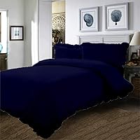 Vista 3 de Juego de funda de edredón – 1 funda de edredón con volantes y esquinas de borde de volantes y 4 fundas de almohada, color rosa intenso