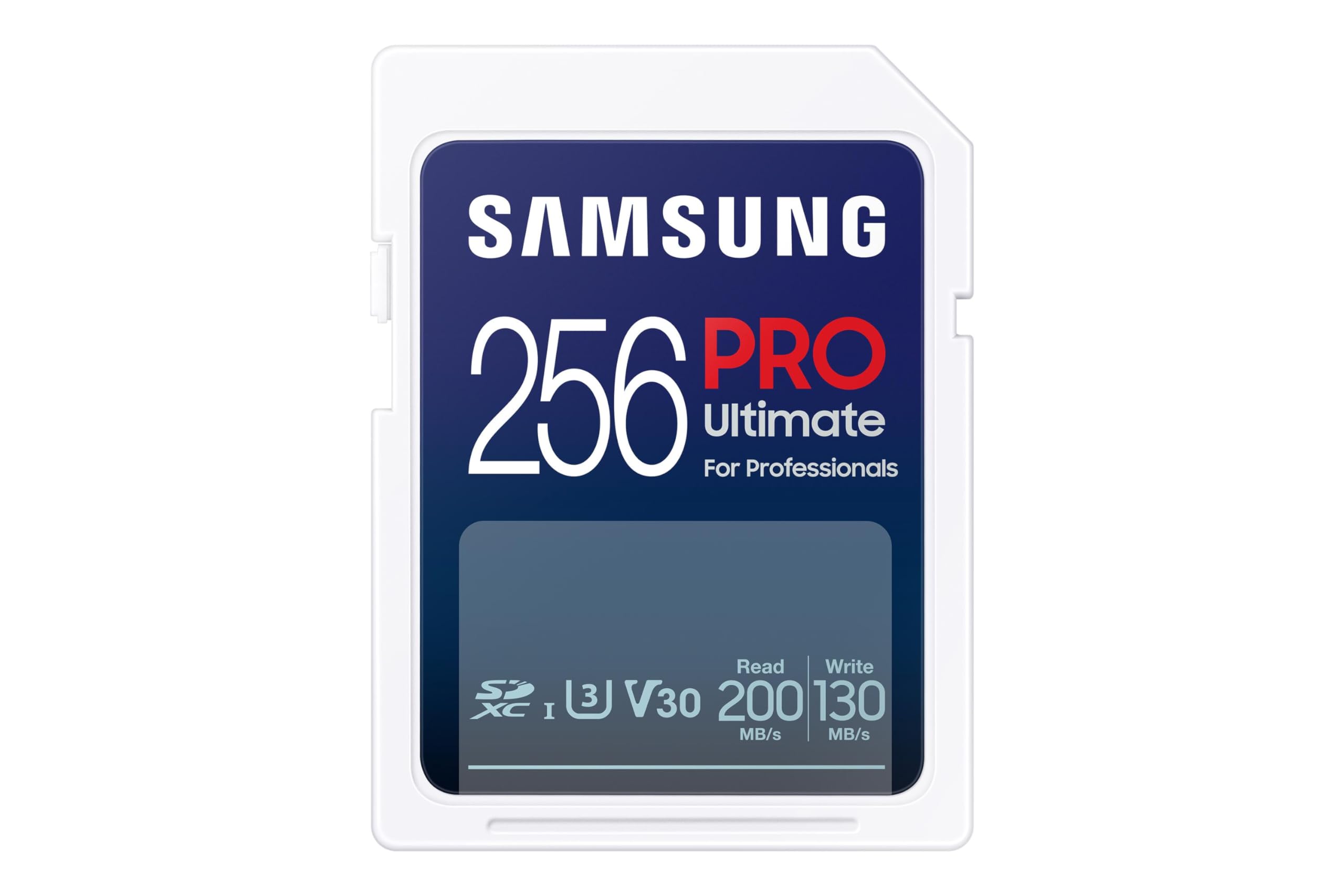 Samsung PRO Ultimate Tarjeta de Memoria SD, 256 GB, Lectura 200 MB/s, Escritura 130 MB/s, UHS-I, C10, U3, V30, 4K UHD, Para Smartphone, Dron o Cámara de Acción (MB-SY256S)