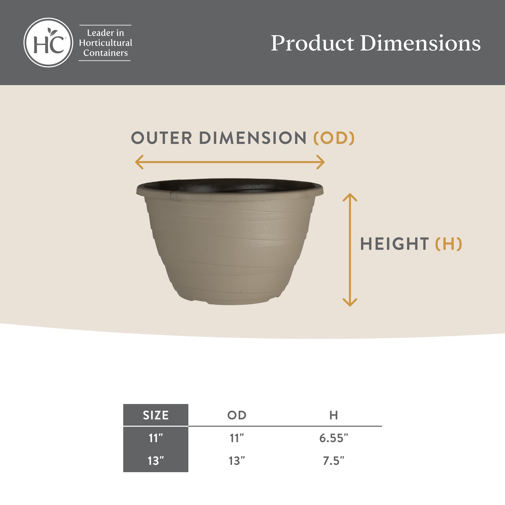 Fioriera Sospesa The HC Companies Pepperstone 33cm - Vaso Da Appendere Con Sottovaso, Resistente UV, Per Interni/Esterni - 2